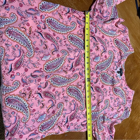 Talbots Pink Paisley Top Size XLP Boho Mature Dainty Feminine Springy Office - Picture 7 of 9